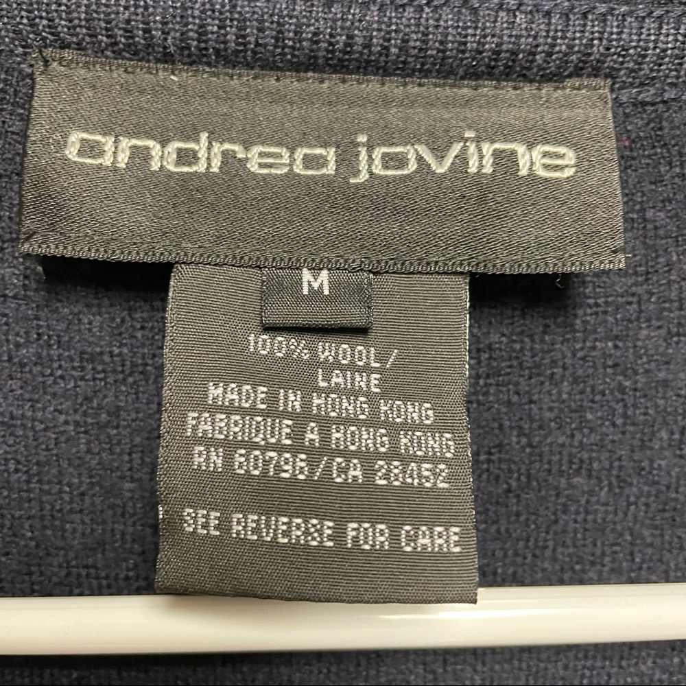Andrea Jovine 100% Wool navy long sweater cardigan. - Picture 3 of 10